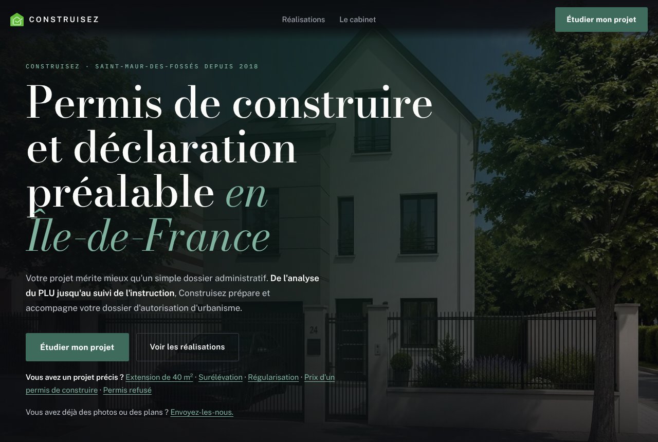 Site de Construisez, permis de construire et déclaration préalable en Île-de-France